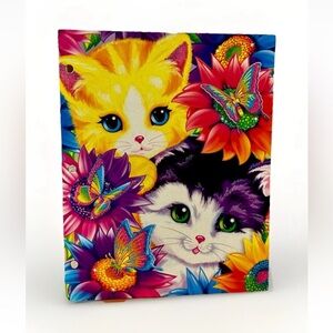 Lisa Frank Sunflower Kittens Portfolio Folder Cats Butterflies Flowers Glitter